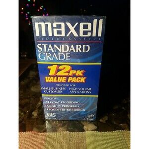 12 Total 2x 6 PACKs MAXELL T-120 6-Hour Standard-Grade VHS NEW Video 12 Tapes